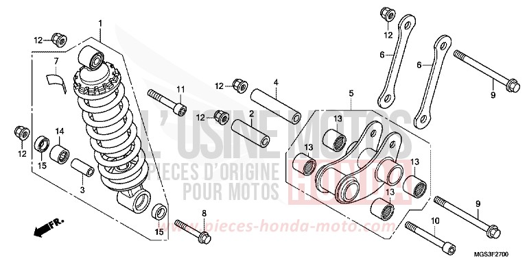 KISSEN, HINTEN von NC700X Schaltgetriebe DEGITAL SILVER METALLIC (NHA30) von 2013